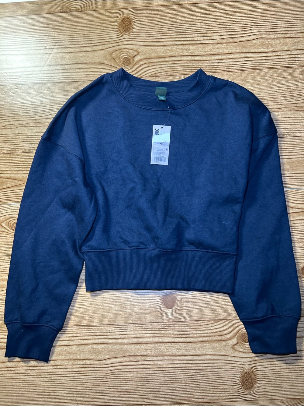 Navy Blue Wild Fable Cropped Sweatshirt, Size XS